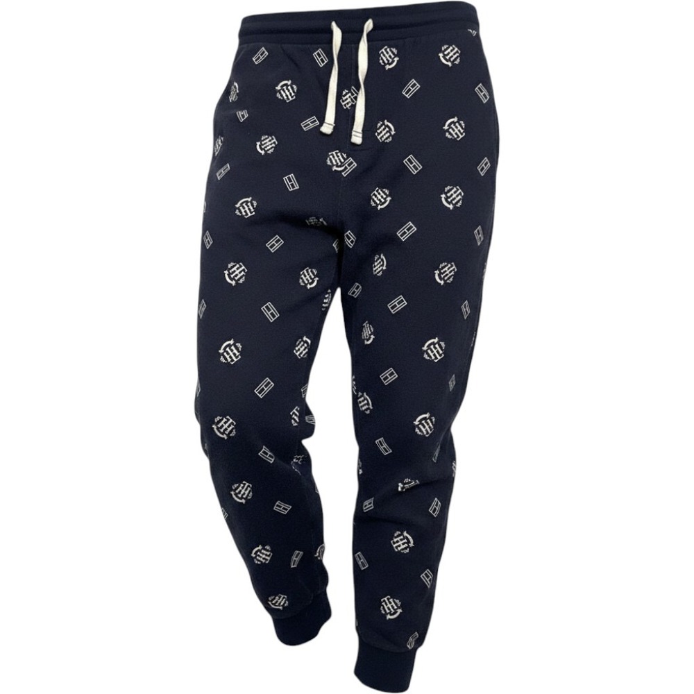 Tommy Hilfiger Jogger Pants Large Cotton Logo Print Preppy Sleepwear Loungewear